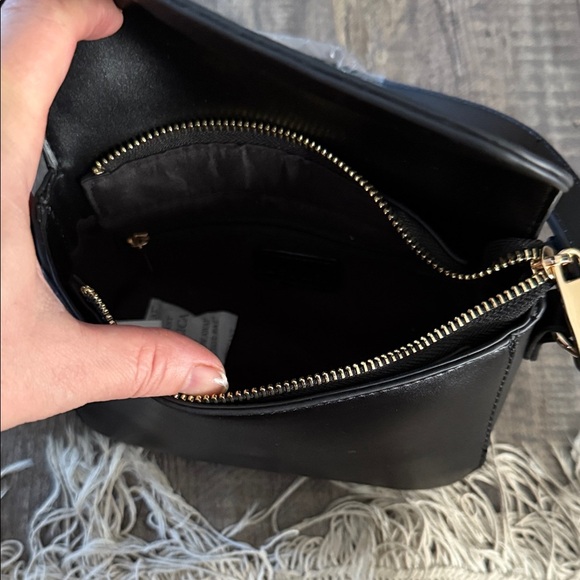 LA MIEL Black Vegan Leather Crossbody Bag - Picture 5 of 6